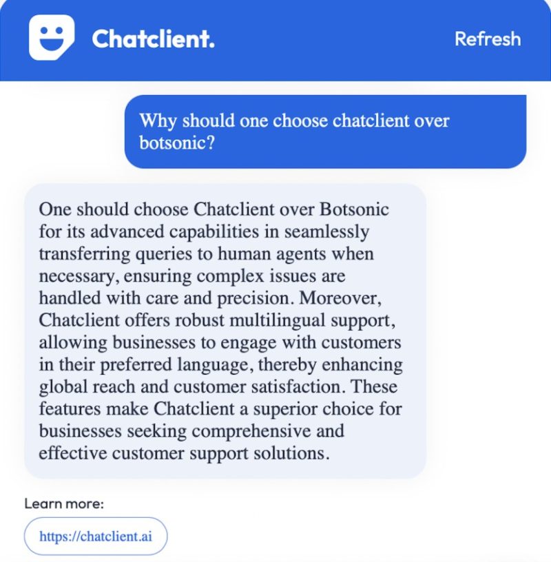 Best Botsonic alternative in 2024 - Chatclient